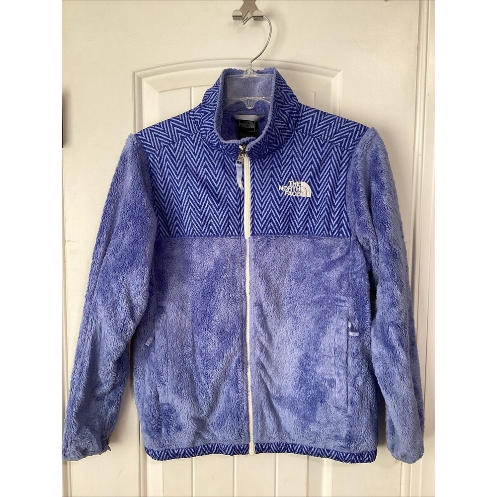 The North Face~Girls Sz Large 14/16 Blue Fuzzy Osito Full Zip Fleece Jacket, EUC